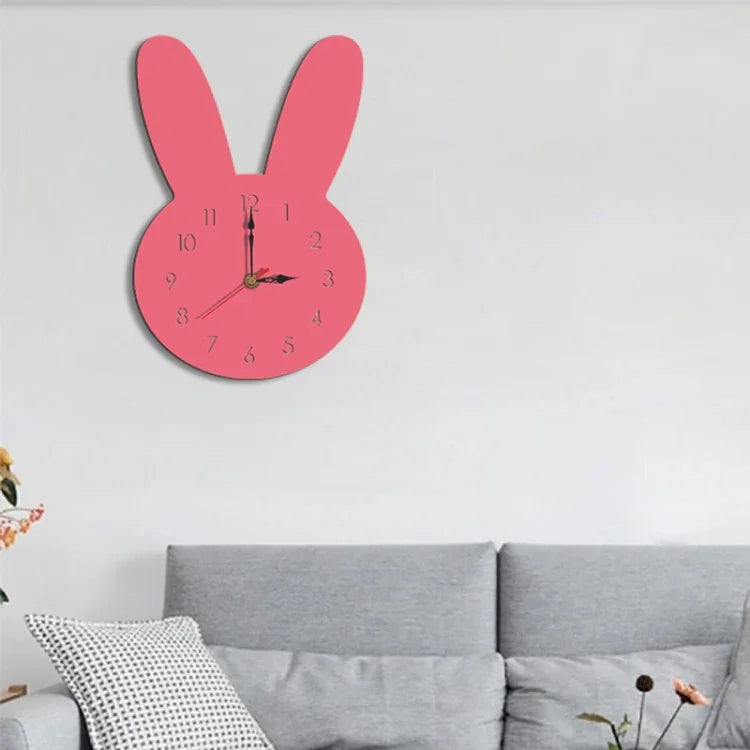 Đồng hồ treo tường trang trí phòng khách họa tiết thỏ sáng tạo