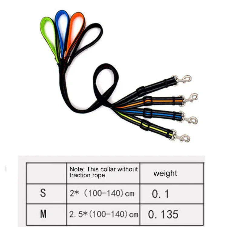 Dây dắt chó nylon phản quang ban đêm thoáng khí có tay cầm, Kích thước: M, Phạm vi điều chỉnh: 2.5*(100-140cm), Kích thước: M, Phạm vi điều chỉnh: 2.5*(100-140cm)