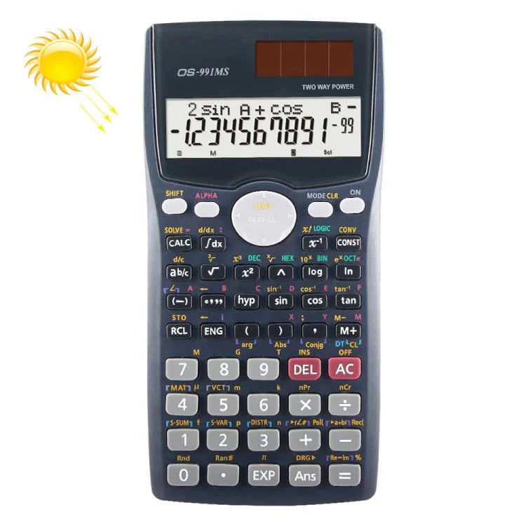 Máy tính khoa học đa chức năng OSALO OS-991MS hiển thị 10+2 chữ số, năng lượng mặt trời và pin đôi, dành cho học sinh, OS-991MS