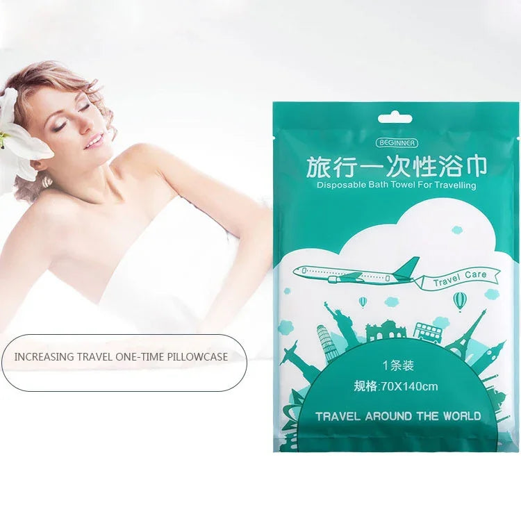 Khăn tắm bông du lịch dùng một lần, Kích thước: 140x65cm, Khăn tắm dùng một lần