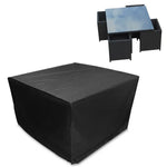Bạt phủ bảo vệ chống UV, chống thấm nước, chống bụi bằng vải Oxford 210D gấp gọn cho bộ bàn ghế ngoài trời, kích thước: 126*126*74cm (Màu đen)
