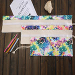 Túi Bút Vải Canvas In Hình Bầu Trời Sao 48 Ngăn Cuộn Lại Dùng Đựng Bút Dụng Cụ Văn Phòng, 48 Ngăn