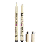 2 cây bút vẽ nét mực pigment lưu trữ, đầu bút manga Micron, 0.5mm, 0.25mm, 0.3mm, 0.35mm, 0.45mm