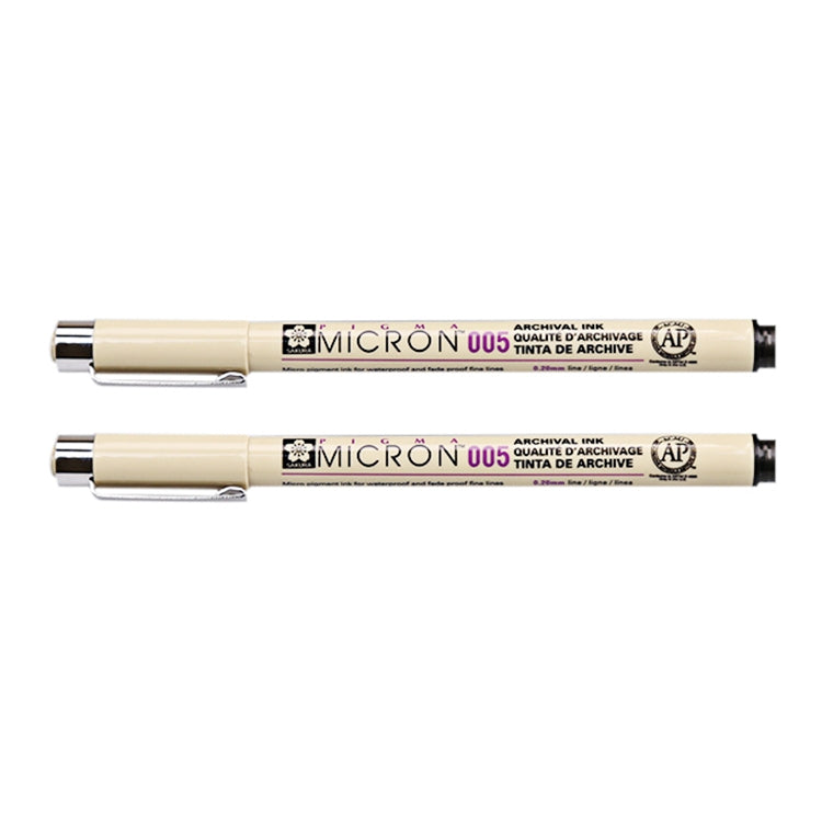 2 cây bút vẽ nét mực pigment lưu trữ, đầu bút manga Micron, 0.5mm, 0.25mm, 0.3mm, 0.35mm, 0.45mm
