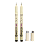 2 cây bút vẽ nét mực pigment lưu trữ, đầu bút manga Micron, 0.5mm, 0.25mm, 0.3mm, 0.35mm, 0.45mm