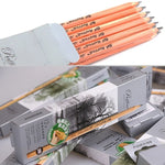 12 Cây Bút Chì Vẽ Viết Phác Thảo Gỗ Đầu Chuốt Sẵn 2B Graphite Nghệ Thuật, 2B