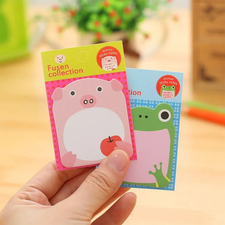 40 chiếc giấy nhớ tự dính hình động vật hoạt hình, giấy nhớ dán nhiều lần, đánh dấu sách, văn phòng phẩm trường học, giao kiểu ngẫu nhiên, giấy nhớ dán