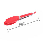 Kẹp nướng thực phẩm chống trượt silicone 9 inch, dụng cụ nhà bếp, màu đỏ 9 inch