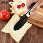 Kẹp thực phẩm chống trượt silicon 12 inch, kẹp bánh mì nướng BBQ, dụng cụ nhà bếp, màu đen 12 inch, màu đỏ 12 inch