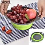 Giỏ đựng rau củ quả gấp gọn sáng tạo, giỏ thoát nước, L, kích thước: 29.5*23.5*10cm, kích thước: L