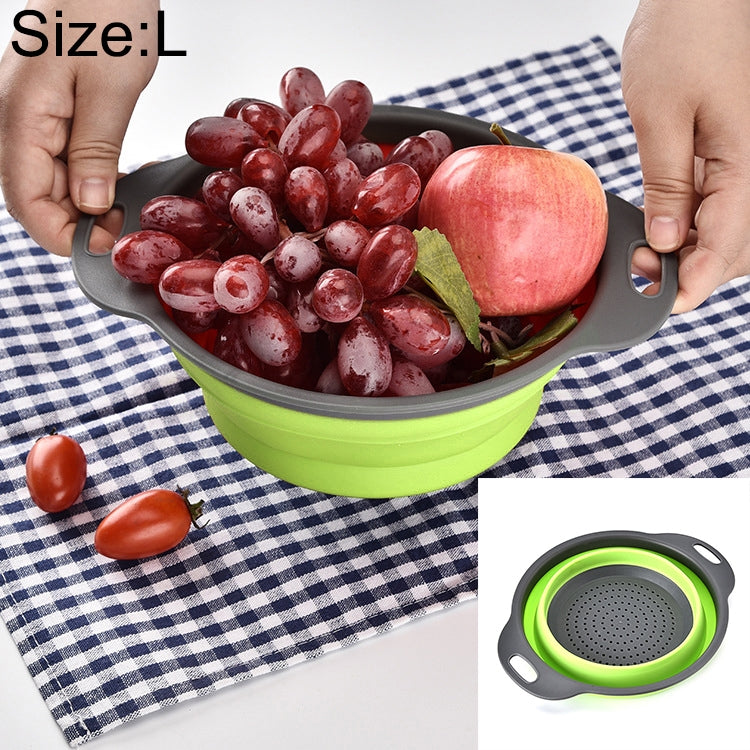 Giỏ đựng rau củ quả gấp gọn sáng tạo, giỏ thoát nước, L, kích thước: 29.5*23.5*10cm, kích thước: L