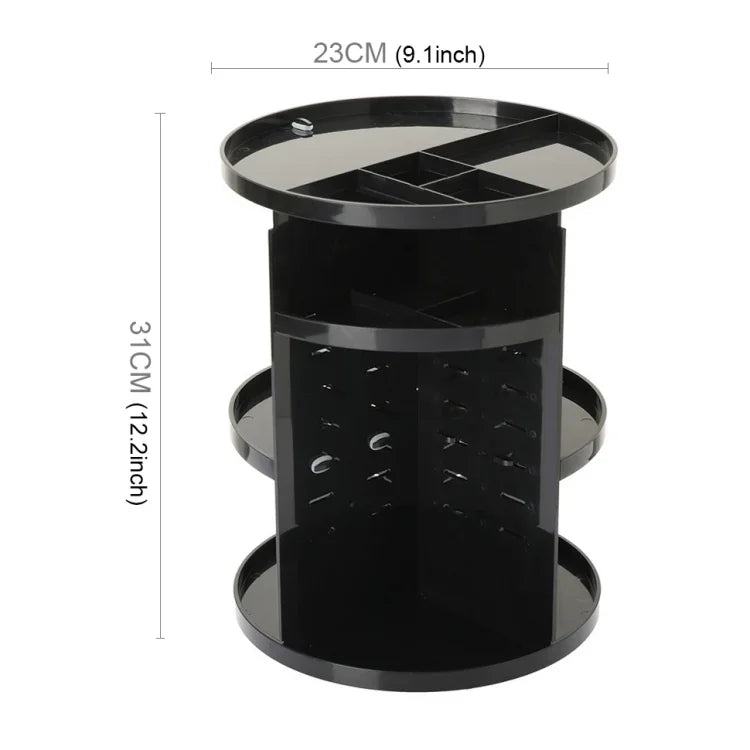Hộp đựng mỹ phẩm xoay 360 độ đa chức năng, hộp lưu trữ thân thiện môi trường, kích thước: 23 x 31cm