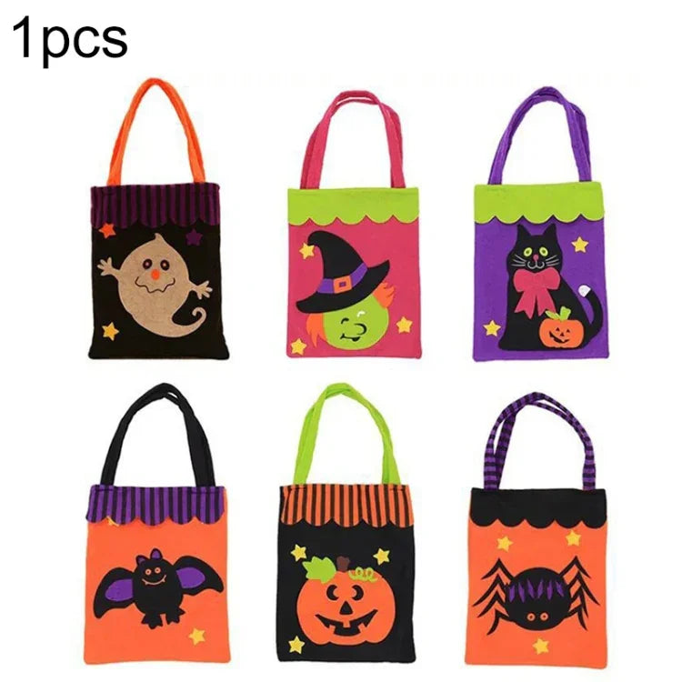 Túi xách quà kẹo hoạt hình sáng tạo trang trí Halloween cho trẻ em, giao kiểu ngẫu nhiên, túi kẹo hoạt hình