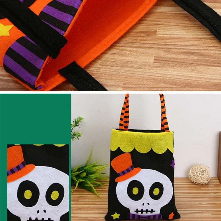 Túi xách quà kẹo hoạt hình sáng tạo trang trí Halloween cho trẻ em, giao kiểu ngẫu nhiên, túi kẹo hoạt hình