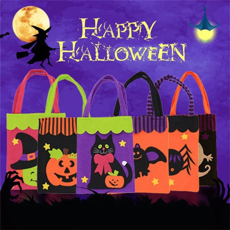 Túi xách quà kẹo hoạt hình sáng tạo trang trí Halloween cho trẻ em, giao kiểu ngẫu nhiên, túi kẹo hoạt hình