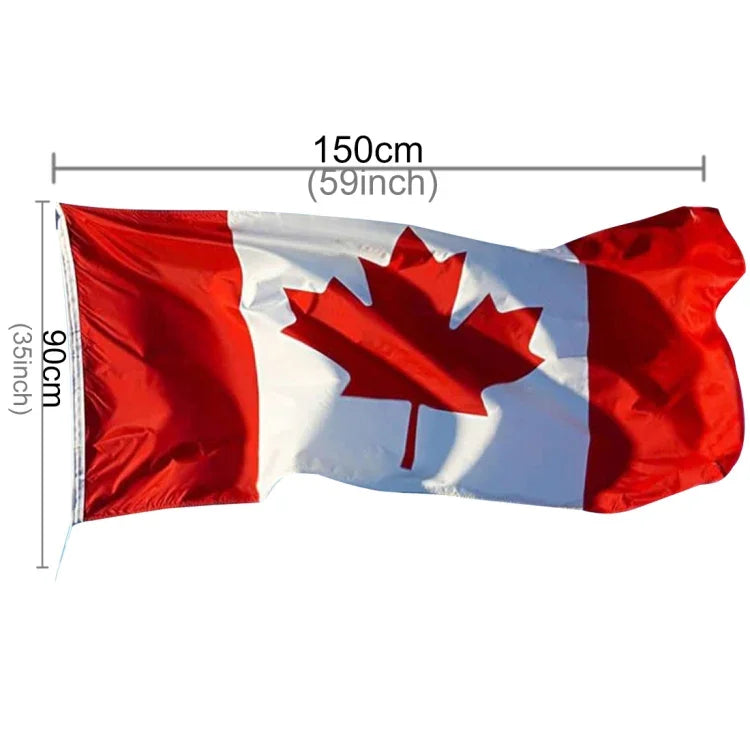 Cờ Canada chất liệu polyester, kích thước: 150*90cm, cờ Canada