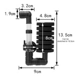 Bộ lọc bông sinh hóa mini hai đầu gắn tường cho bể cá, HC7149A, HC7149B, HC7149C, HC7149D