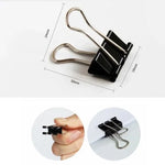 100 kẹp giấy kim loại đen 19mm, kẹp giấy văn phòng, 100 cái / 19mm