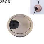 2 miếng nắp lỗ hộp ren tròn hợp kim kẽm cho bàn máy tính, đường kính lỗ: 50mm (vàng sáng), 50mm