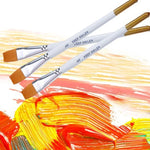 Bộ cọ vẽ sơn dầu 6 trong 1 cho họa sĩ, lông nylon, cán gỗ, cọ acrylic và màu nước đầu nhọn, cọ đầu nhọn