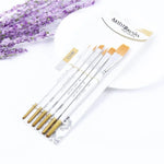 Bộ cọ vẽ sơn dầu 6 trong 1 cho họa sĩ, lông nylon, cán gỗ, cọ acrylic và màu nước đầu nhọn, cọ đầu nhọn