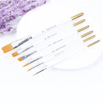 Bộ cọ vẽ sơn dầu 6 trong 1 cho họa sĩ, lông nylon, cán gỗ, cọ acrylic và màu nước đầu nhọn, cọ đầu nhọn
