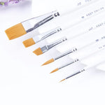 Bộ cọ vẽ sơn dầu 6 trong 1 cho họa sĩ, lông nylon, cán gỗ, cọ acrylic và màu nước đầu nhọn, cọ đầu nhọn