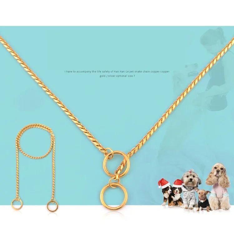 Vòng cổ thú cưng Dây đeo cổ chó Dây xích rắn Dây xích chó Dây xích kim loại chắc chắn, Chiều dài: 40cm, 40cm