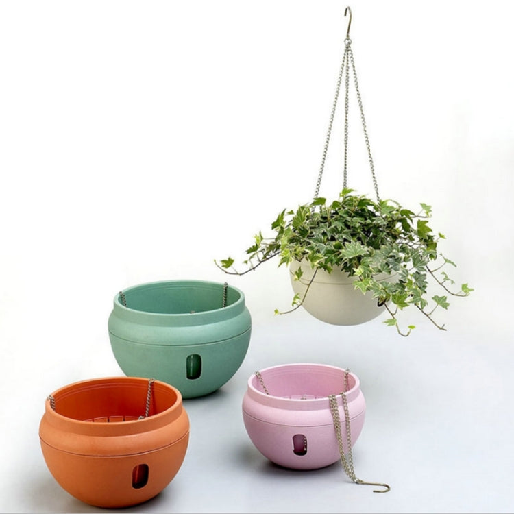 Chậu hoa nhựa treo chậu treo chậu hoa có dây xích treo, Kích thước lớn: 24 x 18cm, Giao màu ngẫu nhiên, Kích thước lớn