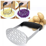 Dụng cụ nghiền khoai tây bí ngô bằng tay bằng thép không gỉ với tay cầm ngang rộng và tiện dụng, một lớp thép không gỉ