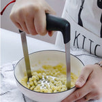 Dụng cụ nghiền khoai tây bí ngô bằng tay bằng thép không gỉ với tay cầm ngang rộng và tiện dụng, một lớp thép không gỉ