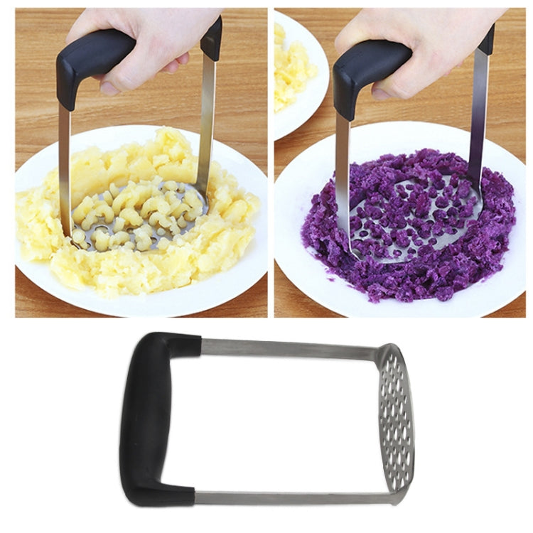 Dụng cụ nghiền khoai tây bí ngô bằng tay bằng thép không gỉ với tay cầm ngang rộng và tiện dụng, một lớp thép không gỉ