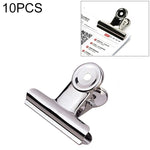 10 kẹp giấy tròn bằng thép không gỉ màu bạc 50mm, dùng để kẹp giấy, văn phòng phẩm