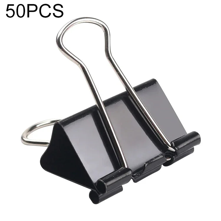 50 kẹp giấy kim loại đen 32mm, dùng để kẹp giấy, văn phòng phẩm