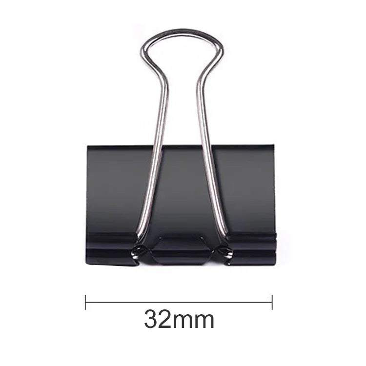 50 kẹp giấy kim loại đen 32mm, dùng để kẹp giấy, văn phòng phẩm