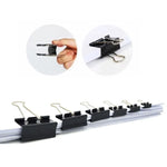 50 kẹp giấy kim loại đen 32mm, dùng để kẹp giấy, văn phòng phẩm