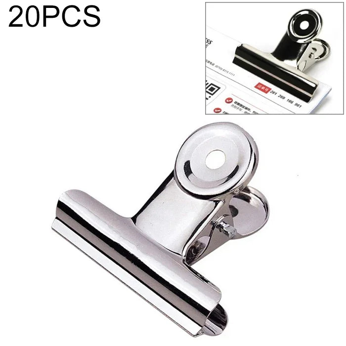 20 kẹp giấy tròn bằng thép không gỉ màu bạc 31mm, dùng để kẹp giấy, văn phòng phẩm
