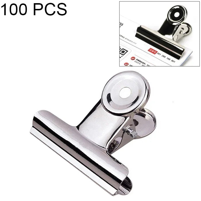 100 kẹp giấy tròn bằng thép không gỉ màu bạc 22mm, dùng để kẹp giấy, văn phòng phẩm