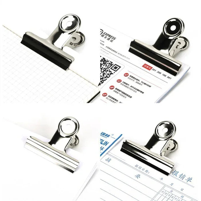 100 kẹp giấy tròn bằng thép không gỉ màu bạc 22mm, dùng để kẹp giấy, văn phòng phẩm