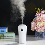 Máy tạo độ ẩm nhỏ 3 2W đo độ ẩm, thiết bị dưỡng ẩm có đèn LED ban đêm, dung tích bình nước: 260ml