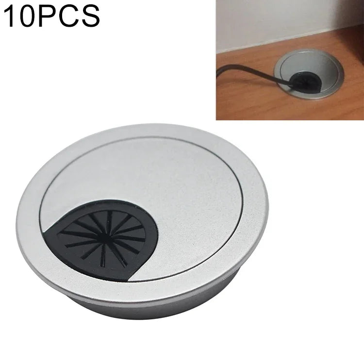 10 miếng nắp lỗ hộp ren tròn nhựa cho bàn máy tính, đường kính lỗ: 53mm, 53mm