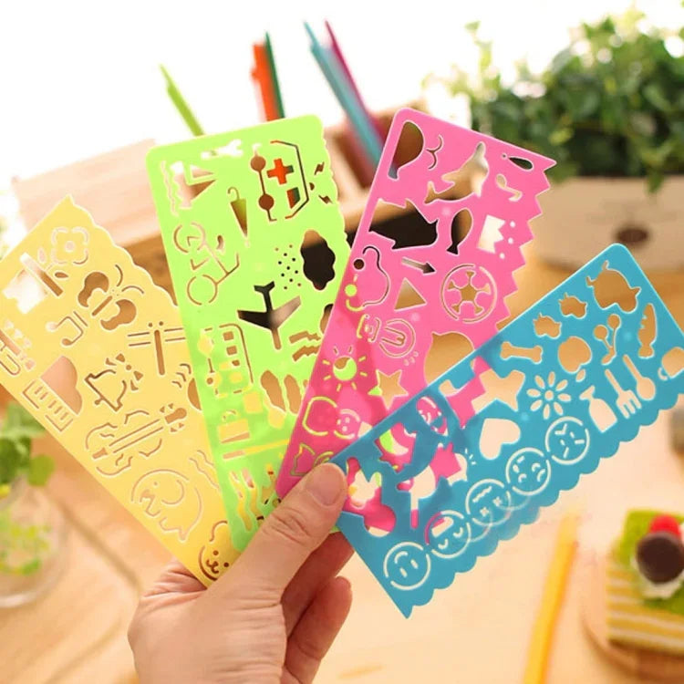10 thước vẽ sáng tạo màu kẹo, thước vẽ nhanh, mẫu thước nghệ thuật, màu giao ngẫu nhiên, thước vẽ nhanh