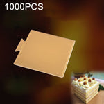 100 cái tấm bìa vuông nhỏ đựng bánh, dày, cứng, màu vàng, tấm lót bánh mousse, vuông nhỏ