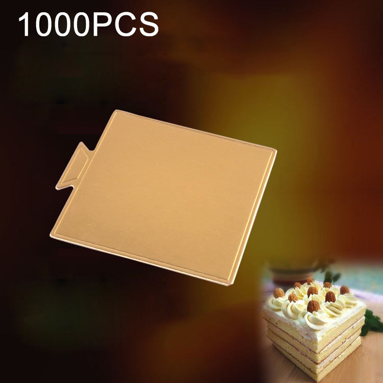 100 cái tấm bìa vuông nhỏ đựng bánh, dày, cứng, màu vàng, tấm lót bánh mousse, vuông nhỏ