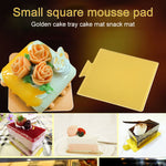 100 cái tấm bìa vuông nhỏ đựng bánh, dày, cứng, màu vàng, tấm lót bánh mousse, vuông nhỏ