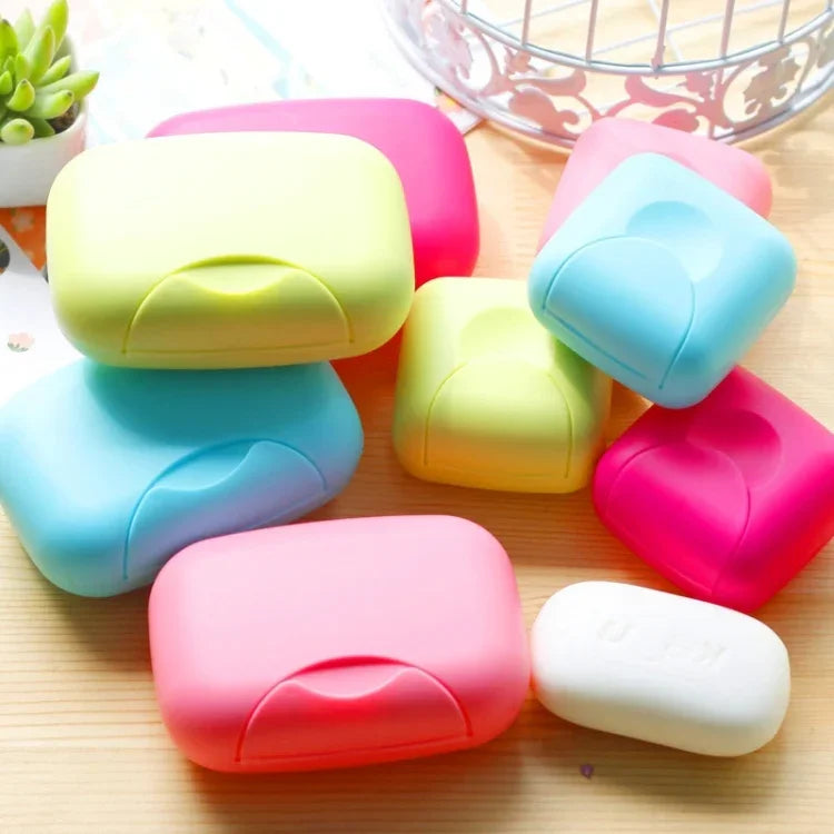 Hộp đựng xà phòng du lịch có khóa, chống thấm nước, chống rò rỉ, hộp đựng xà phòng có nắp, hộp đựng đĩa xà phòng, giao màu ngẫu nhiên, kích thước lớn: 12x8x4cm, 12x8x4cm