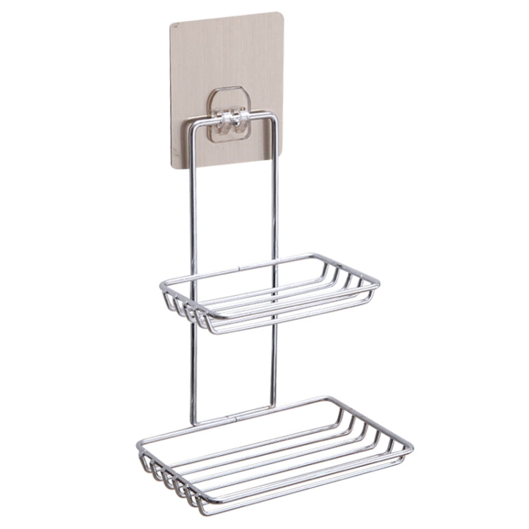 Giá đỡ xà phòng inox hai lớp sáng tạo, kiểu dán ma thuật không để lại dấu vết, kệ phòng tắm
