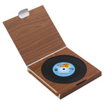 Bộ 6 cái đế lót ly đĩa than vinyl đen phong cách cổ điển, trang trí bàn uống nước tại nhà, đường kính 10.7cm, 6 cái đế ly