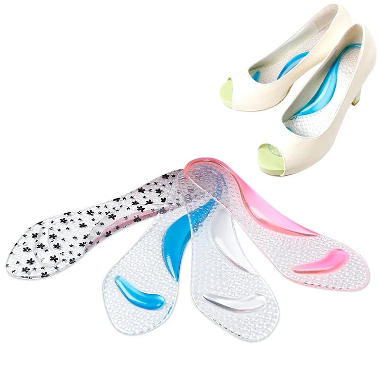 Lót giày gel silicone massage hỗ trợ vòm chân cho nữ, chỉnh hình bàn chân bẹt, ngăn ngừa đau chân, đệm giày cao gót, giao màu ngẫu nhiên