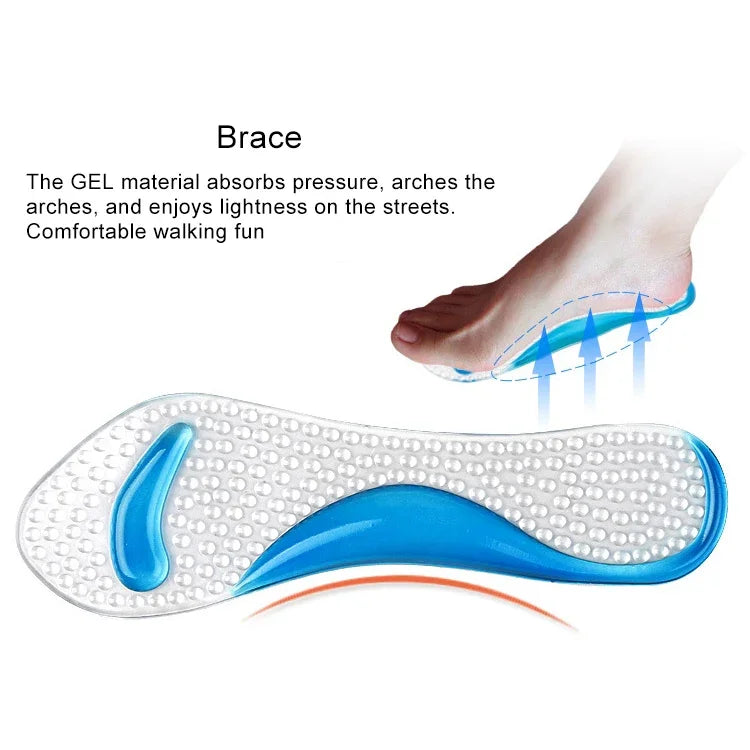 Lót giày gel silicone massage hỗ trợ vòm chân cho nữ, chỉnh hình bàn chân bẹt, ngăn ngừa đau chân, đệm giày cao gót, giao màu ngẫu nhiên